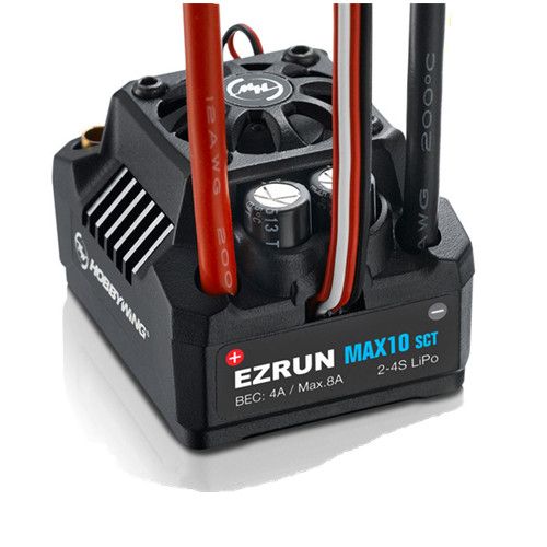 Оригинальный 100% щеточный электронный регулятор скорости Hobbywing EZRUN Max10 120A BEC ESC водонепроницаемый бесщеточный ESC 1/10 RC грузовик MAX10-SCT