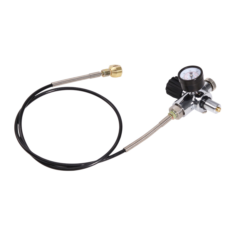 PCP diving Charging Valve Air Filling Station Refill Adapter with 400bar 6000psi Gauge with 5/8-18UNF or M18x1.5 Threads