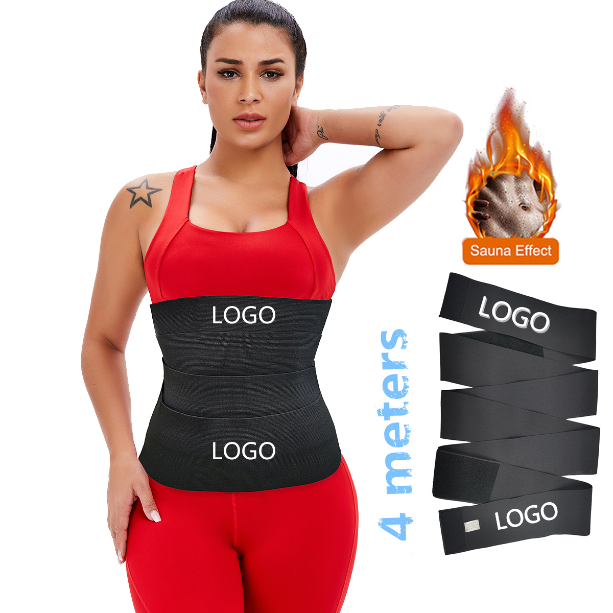 BK06 Free Sample 3 strap wrap waist trainer belt for women breathable new custom logo with zipper