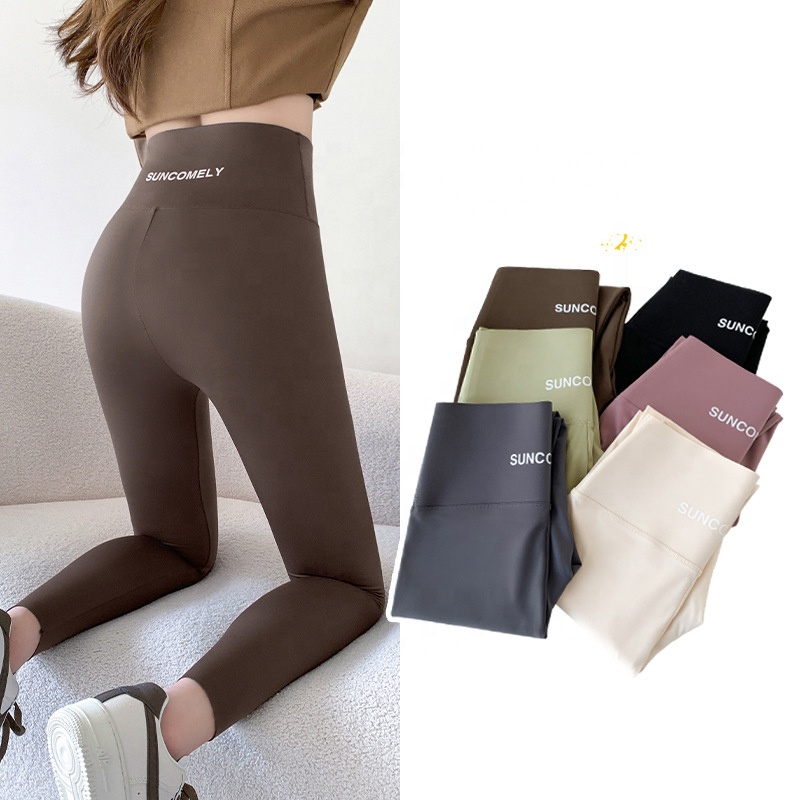 Wholesale High Waist Fleece Lined Tights Tummy Control Winter Thick Warm Leggings For Women