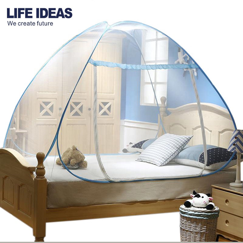 Wholesales High Quality Foldable 100% Polyester Material Netting Pop Up Mosquito Dome Net For Double Bed