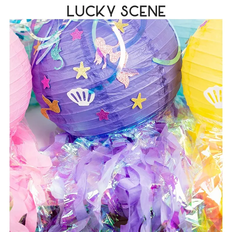 3D Iridescent Jellyfish Mermaid Theme Party DIY Hanging Jellyfish Decoration Mermaid Birthday Party Baby Shower S01312