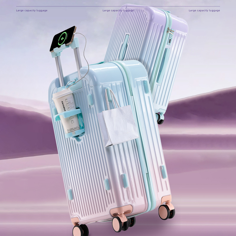 2024 Trending Luggage With Coffee Holder Small Traveling Bag With Rolers Carry On Luggage For Kids Children