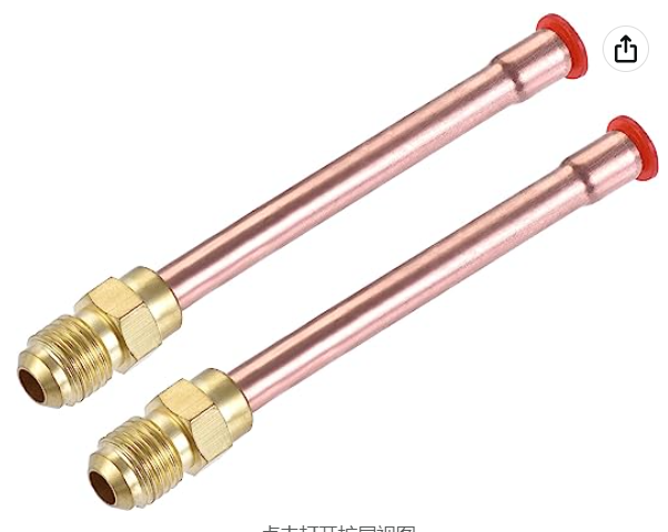 Сервисный клапан доступа 3/8 SAE horn, клапан с внешней резьбой с медной трубкой, комплект из 2 предметов