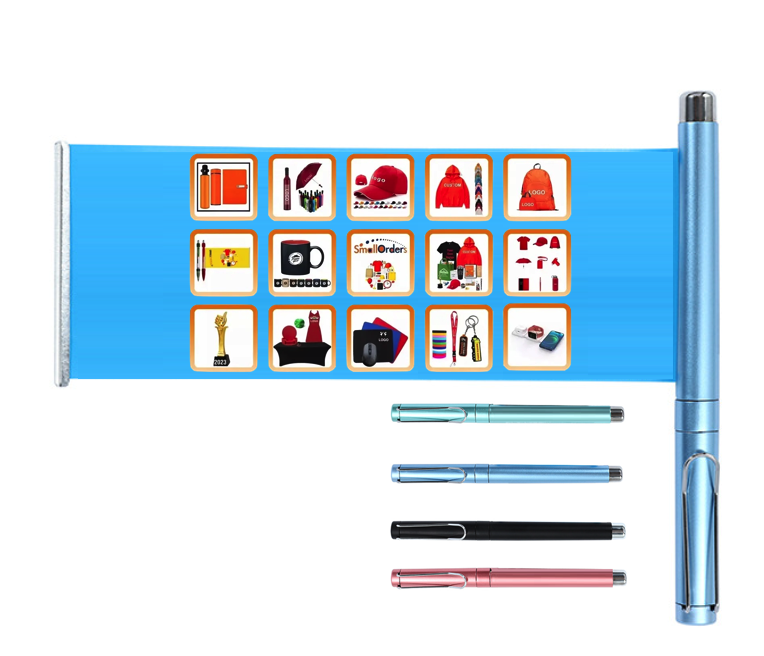 Custom logo promotional corporate business novelty gifts giveaways plastic drawing marketing advertising banner ballpoint pens