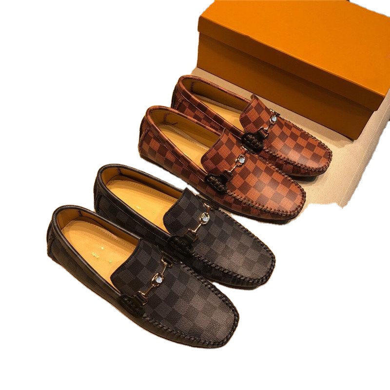 Luxury Genuine Leather Black Brown Loafers Slip on Formal Wedding Office Business Men's Casual Dress Shoes oxford