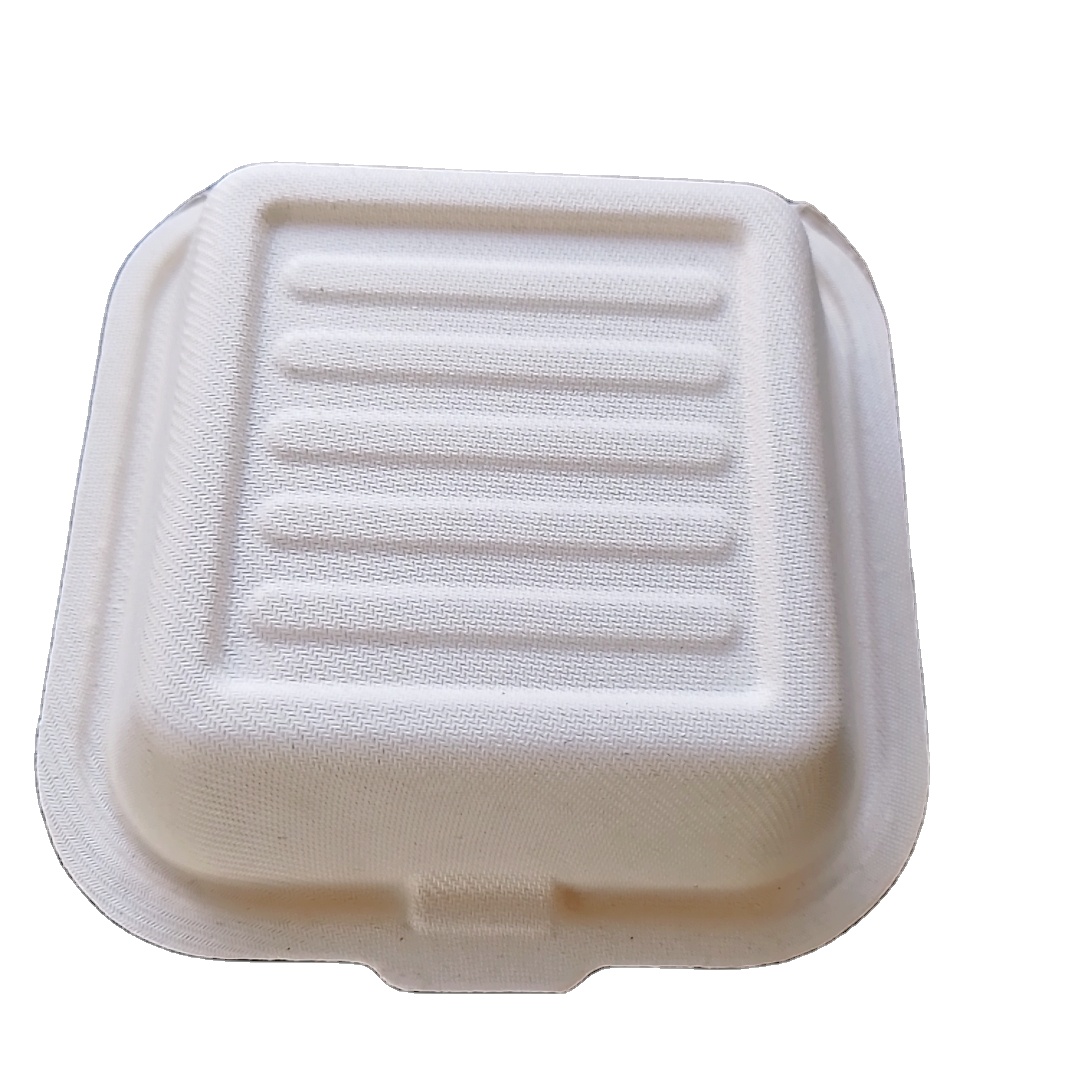Compostable Ecofriendly Bagasse Take Away Box biodegradable lunch box bagasse Hamburger Boxes
