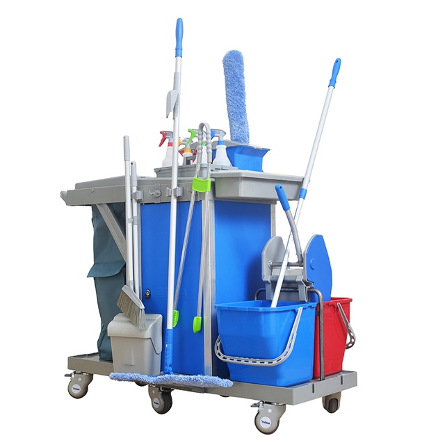 Commercial Hotel Cleaning Equipment Housekeeping Cleaning Trolley Cart Household Cleaning Tools & Accessories Set Cart