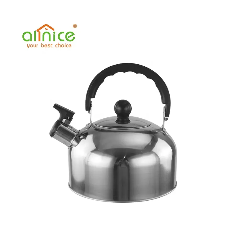 High quality stainless steel flat bottom 3L tea pot 4L whistling kettle 5L