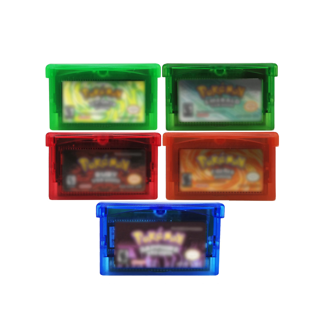 Emerald Sapphire Ruby Firered Video Game Cartridge Console Card for GBA GBC GB SP GBM NDSL Pokemoned Game Card Series