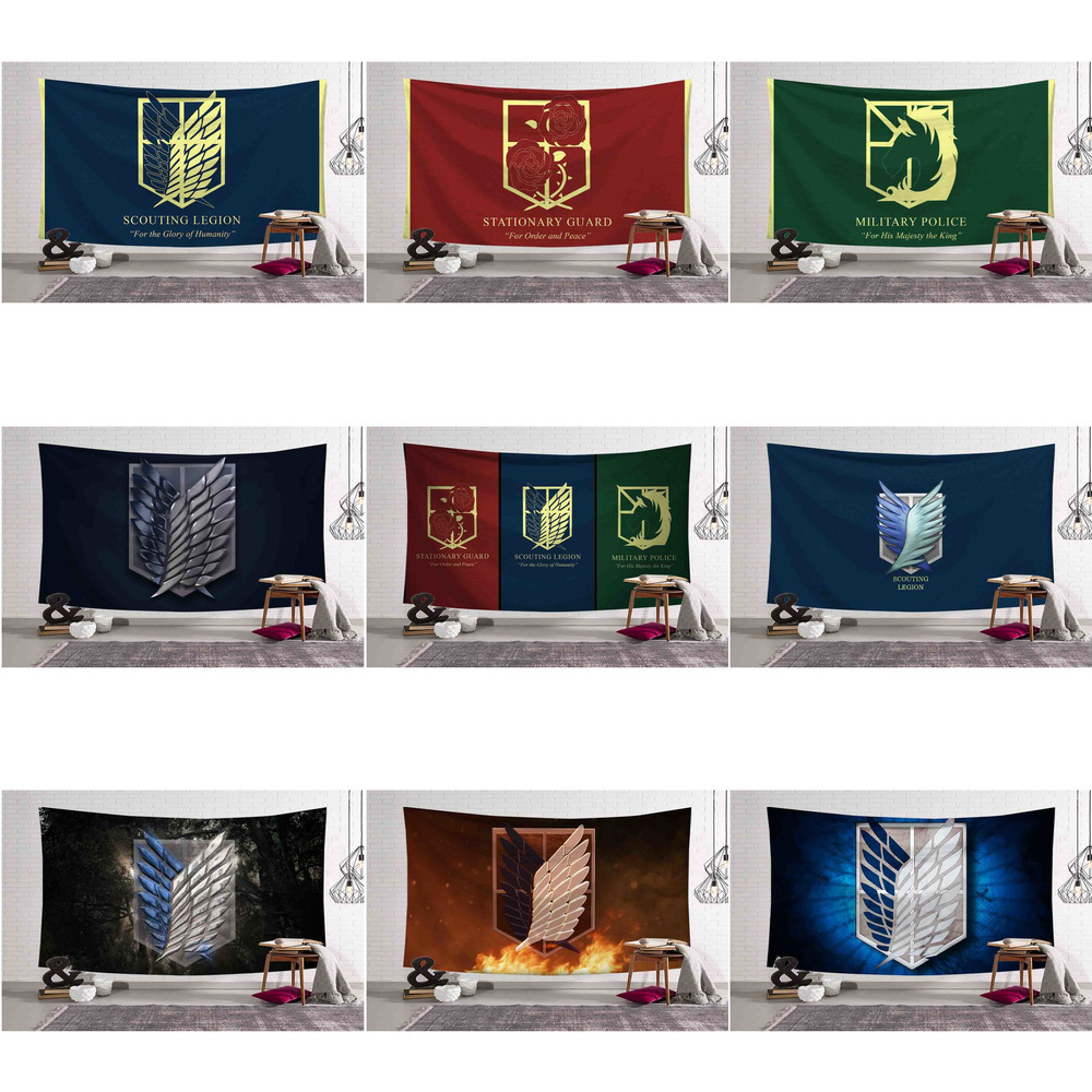 150x100cm Attack On Titan Cartoon/comic Wall Hanging Digital Printing Decor Customize Home Decor Tapestry