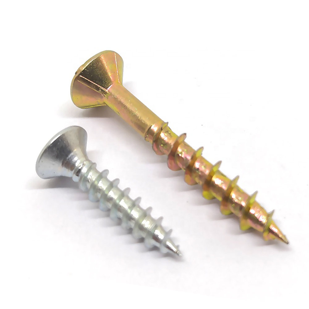 none stand C1022a wood screws chipboard roofing screw yellow zinc