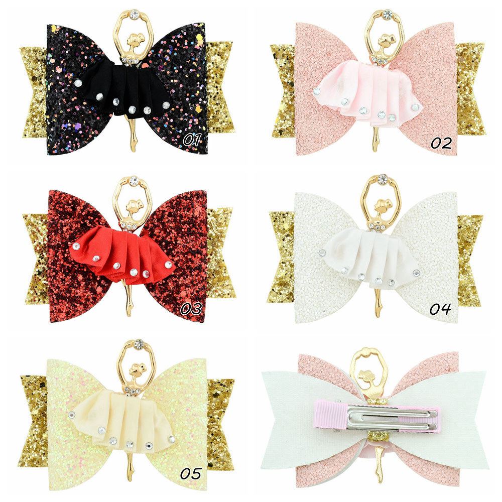 girls ballet Hair Bow with Clip For Kid Headband Fashion Hairbow Barrette Clip Headwear DIY Material
