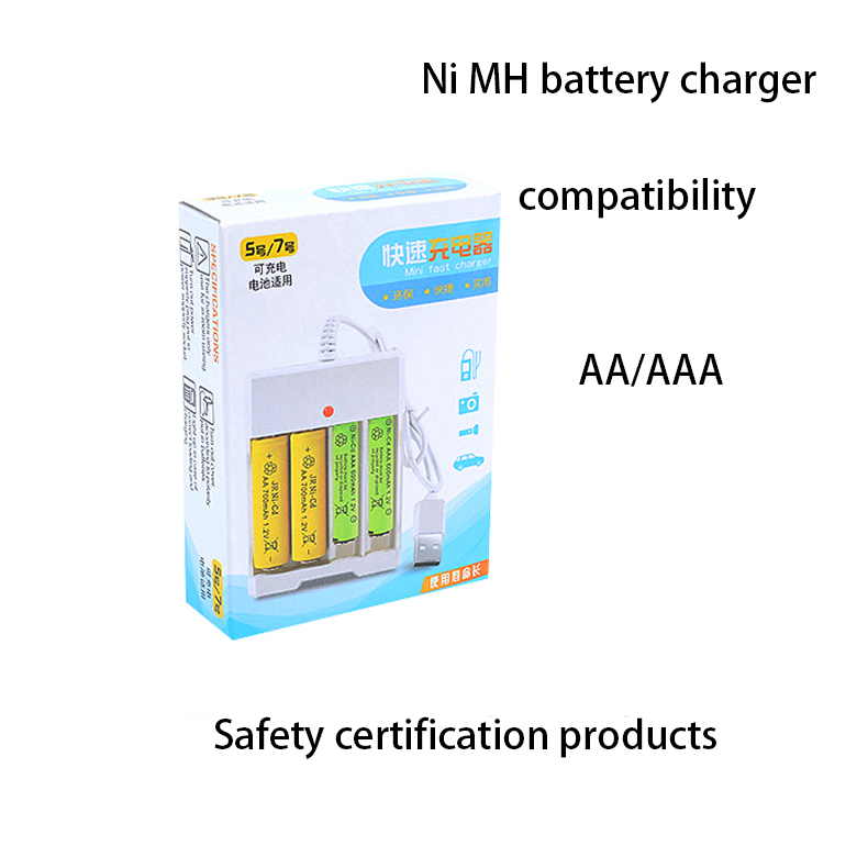 AA / AAA Ni MH battery charger USB1.2v battery charger 4 slots