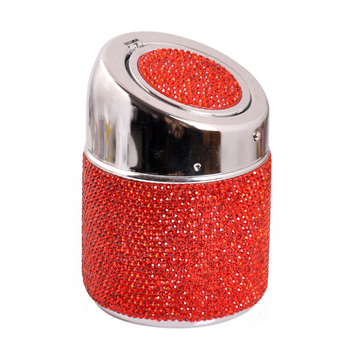 High quality Ashtray Cup Holder Metal With Diamond Ashtrays with gift box