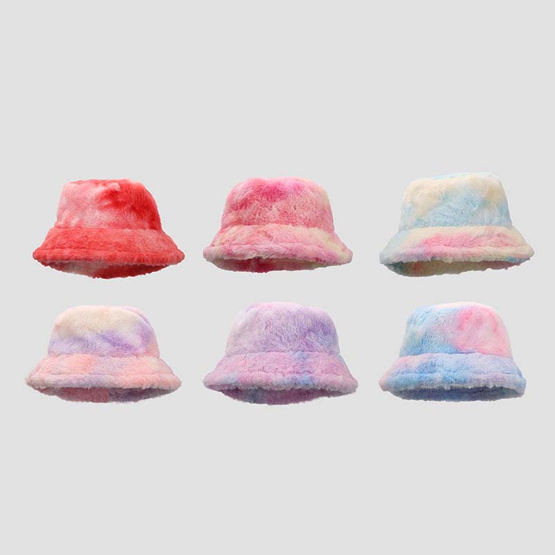 Manufacturer Winter Warm Tie Dye Rainbow Neon Pink Big Quality Fury Fuzzy Furry Faux Fur for Women