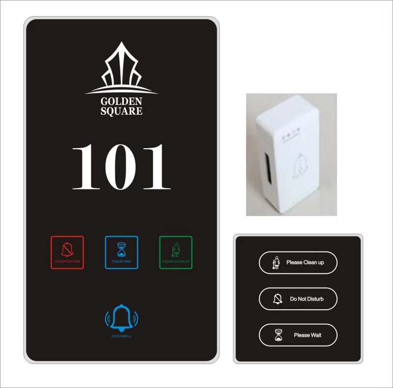 Hotel Project LED Customized Logo Language Room Number Door Signs Touch Switch Floor Signs Door Plate with DND Switch Light