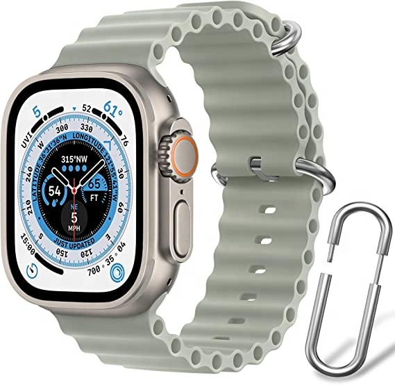 Силиконовый ремешок для часов apple watch, оригинальный браслет для наручных часов моделей Ocean, series 8 7 6 45 мм, 49 мм 38 мм