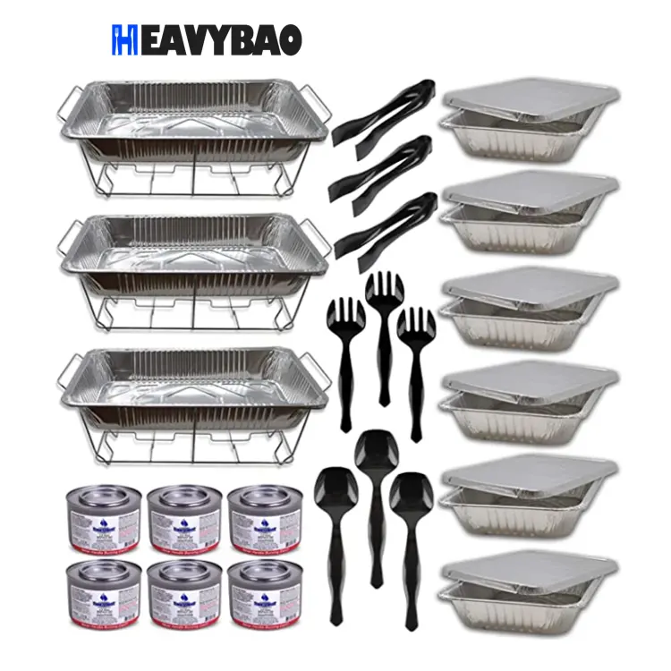 Heavybao Portable Simple Picnic Buffet Chafer Food Wire Frame Aluminum Pan Chafer Dish Chafer Rack Chrome Chafing Dish Wire Rack