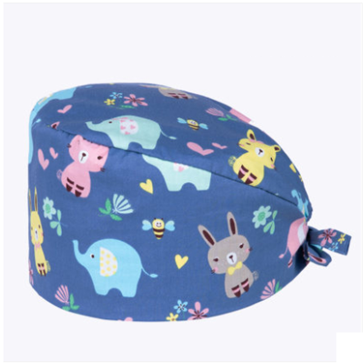 Custom logo unisex scrub cap with sweat bands