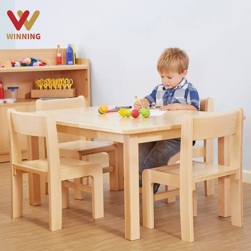 Winning Montessori Preschool Kindergarten Nursery Classroom Furniture Infant Table Chair Sets For Wooden Daycare Center Design