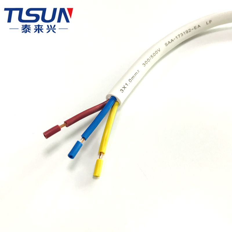 SAA Стандартный 1.0mm2 H05VV-F 3 ядра 500 в электронный кабель