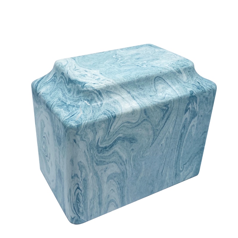 Wholesale Cultured Marble Cremation Urn for human ashes high quality resin adults cinerary casket funeral supplies