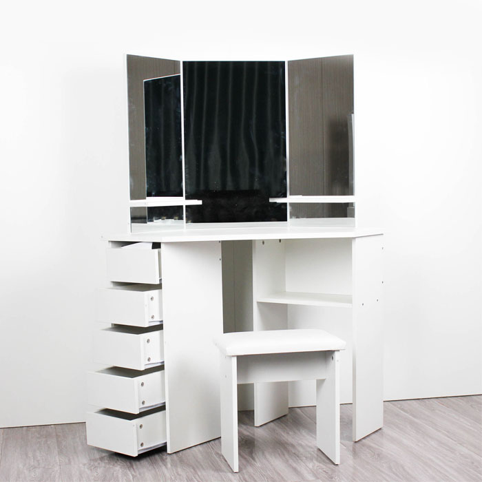 Woman French Style Dressing Table With Mirror Girls Vanity Table Set