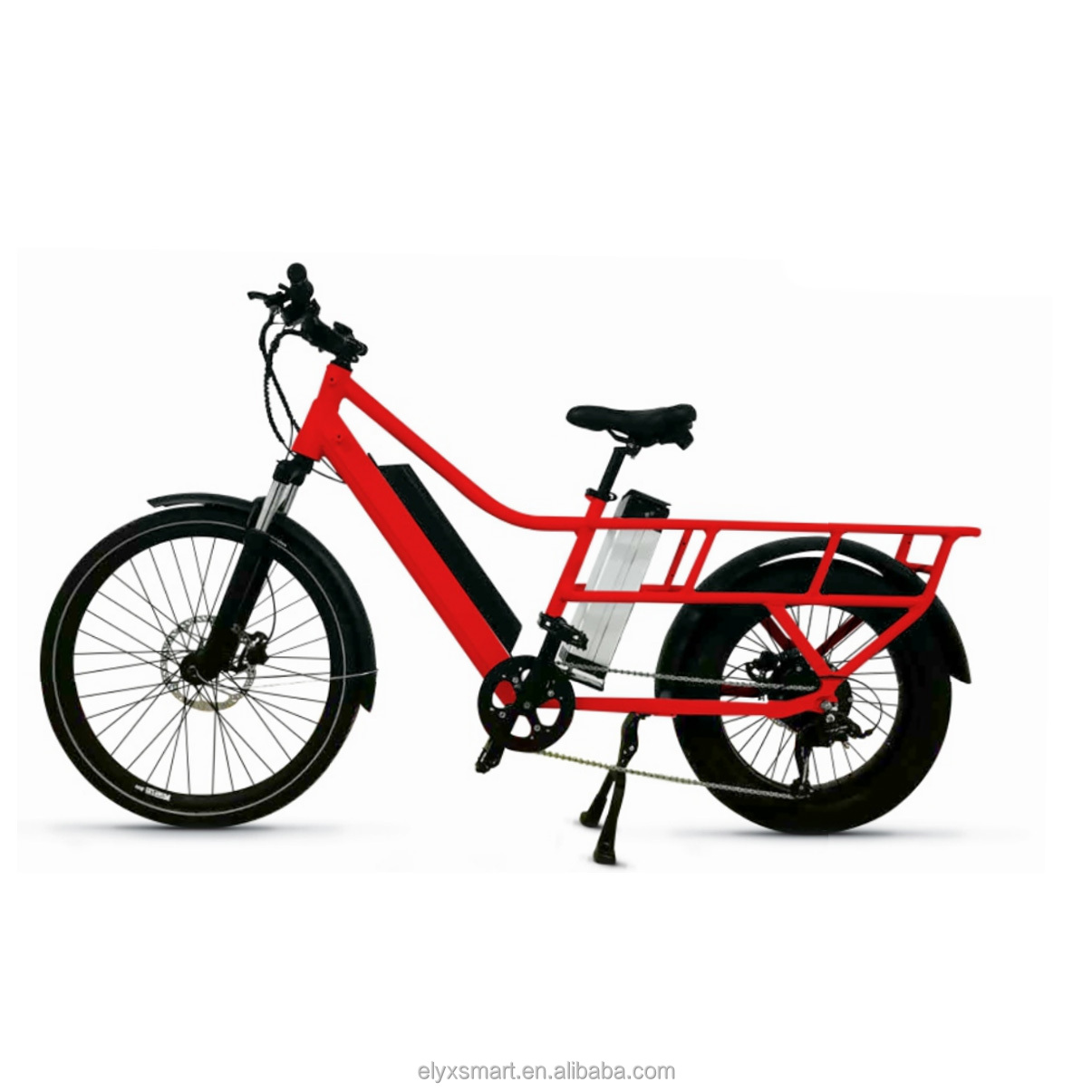 2021 Elyxsmart New Arrival Uber Eat Longtail Bike Two Batteries Long Range 500W/750W Rear Hub Motor Bike Electric Cargo Bike
