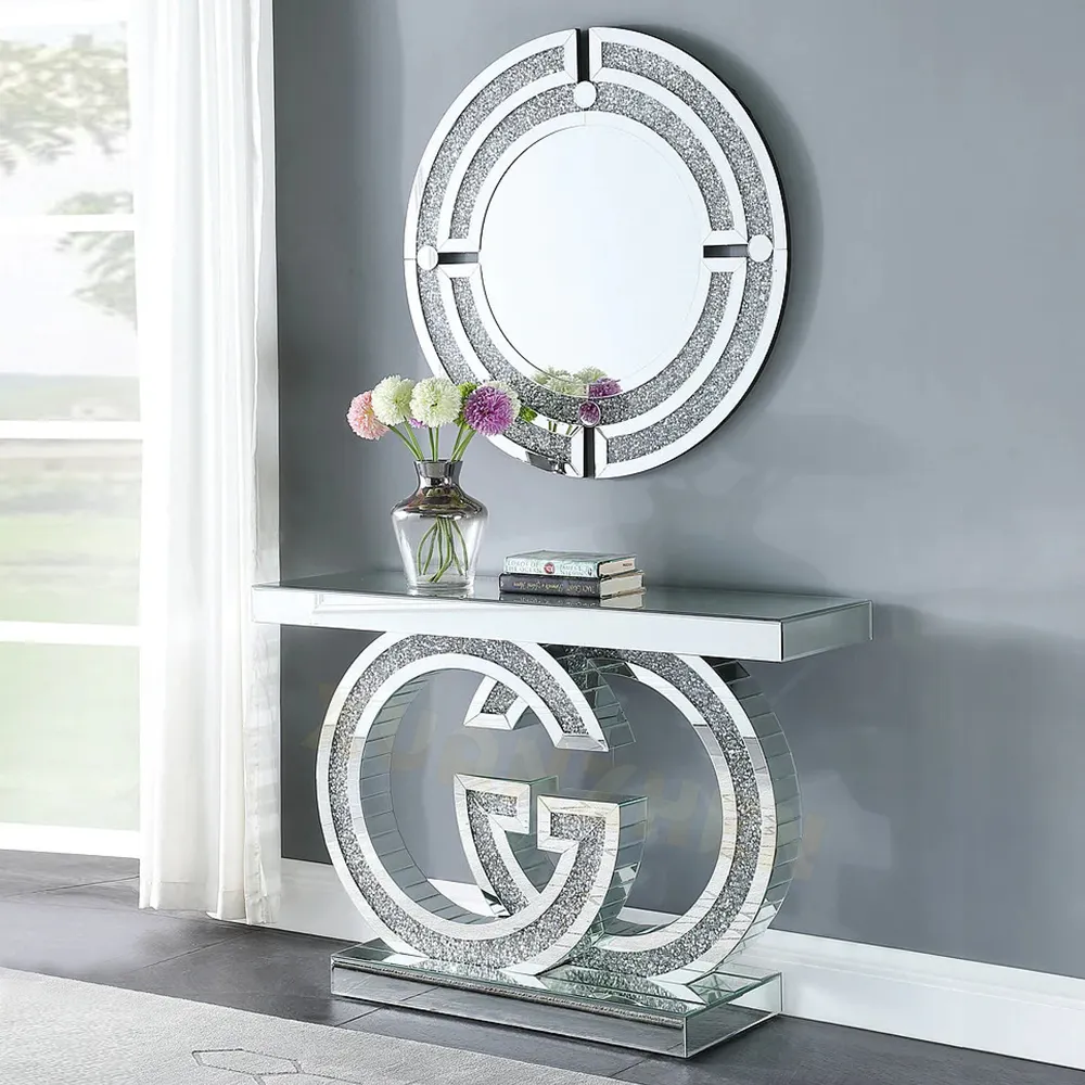 Other commercial furniture silver mirrored console table hallway console table console table with mirror