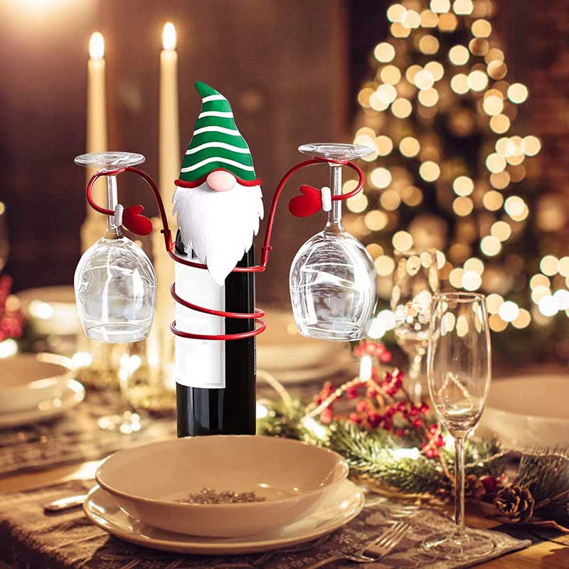 Christmas Decoration Metal Wine Rack Creative Wine Glass Holder for Home Decor Gift