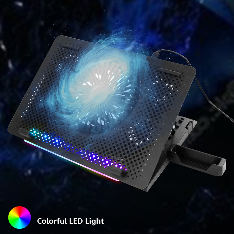 Отличная Roc 2021 Новая цветная (RGB) игровой ноутбук кулер с регулировкой по высоте складной пластиковый USB 17 дюймов 5 вентиляторов охлаждающая подставка под ноутбук