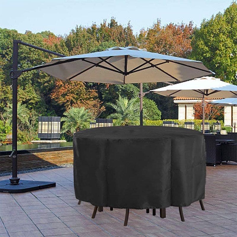 Round Outdoor Waterproof Patio Tables & Chairs Furniture Covers In Garden Sets