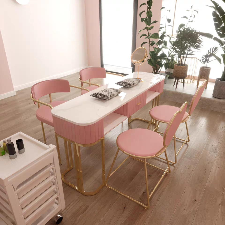 pink nail manicure table nail table and chair set