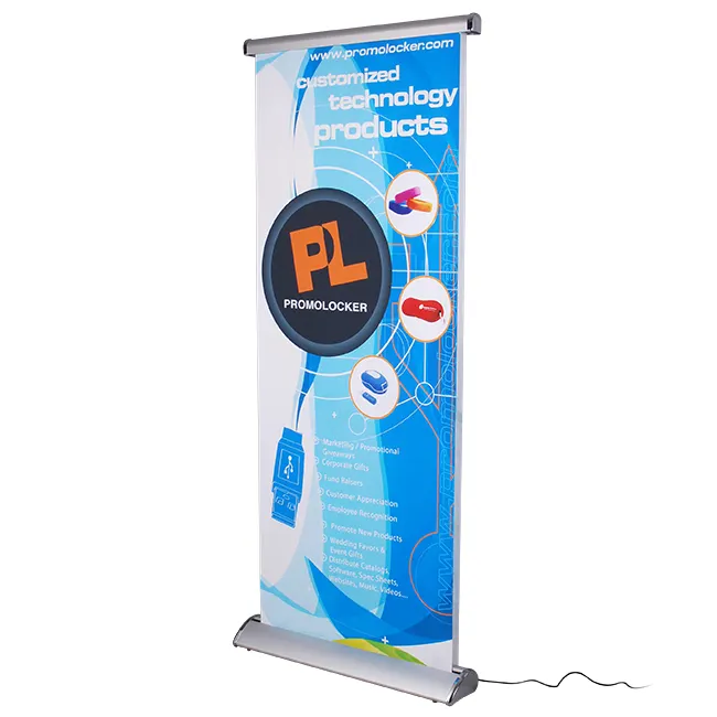 Aluminum electric scrolling display roll pop up  stand banner