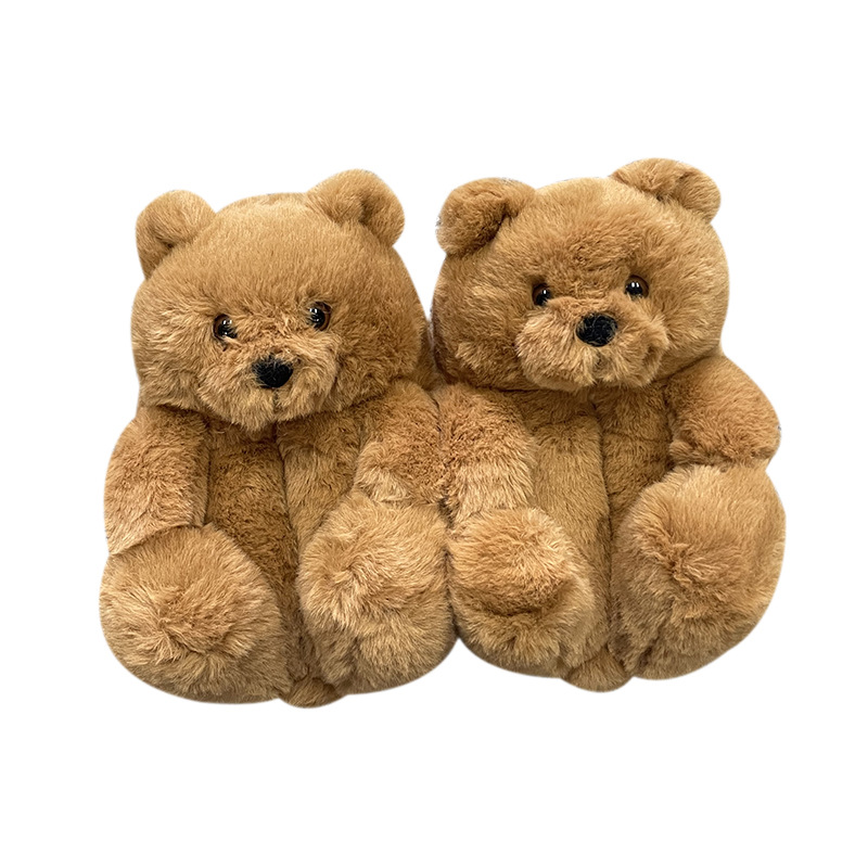 Drop Shipping Fashion Fur Teddy Bear Winter Children's Sandals & Slippers for Girls and Boys