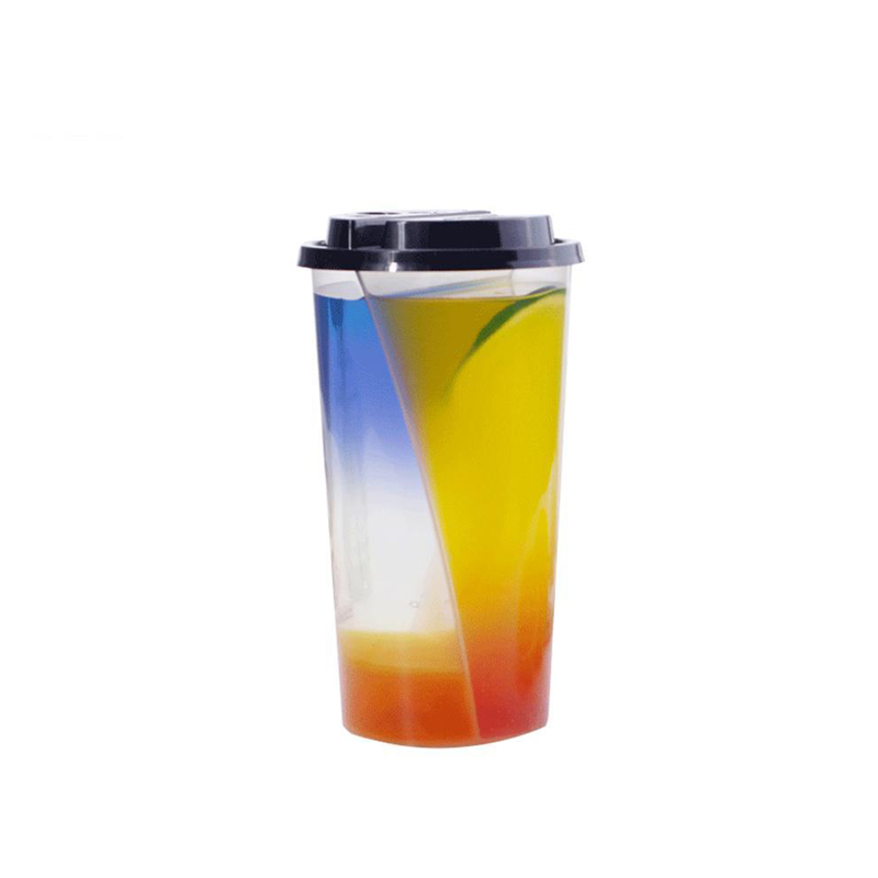 Gepai 2 отсека одноразовые PP 26oz пластиковые двойные раздельные кофейные чашки