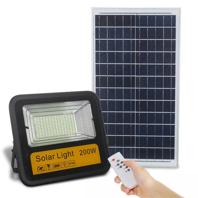 Outdoor high-power radar sensor smart light-controlled solar flood light with power display