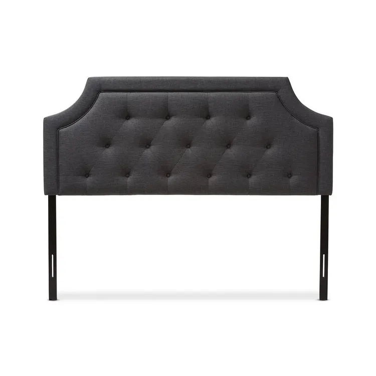 Standard size grey upholstered bed frame headboard for bedroom furniture
