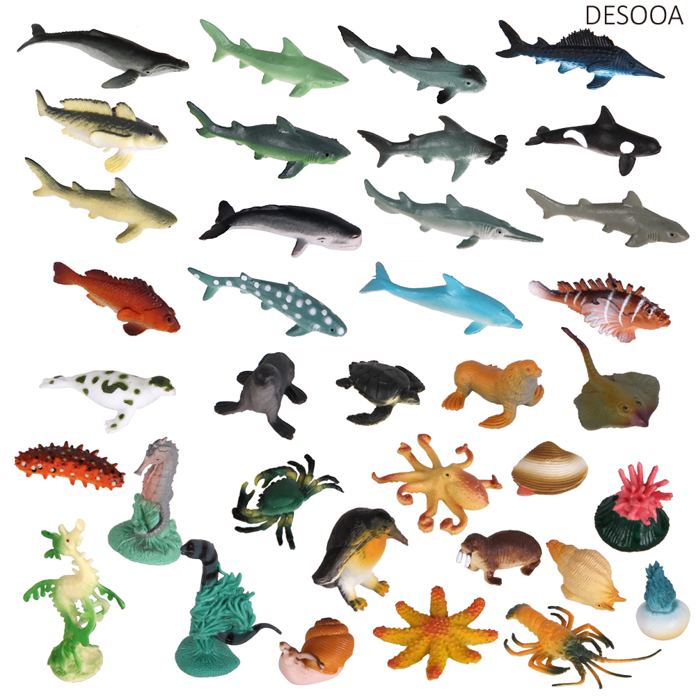 DESOOA 1 "-2,25" океанские животные, пластиковые игрушки для животных, мини-модели животных