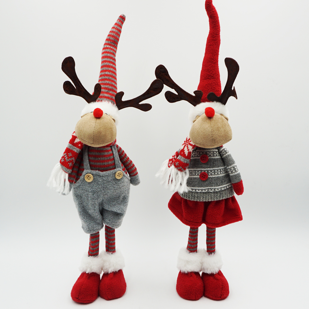 Plush Christmas Reindeer Figurines Table Home Decor