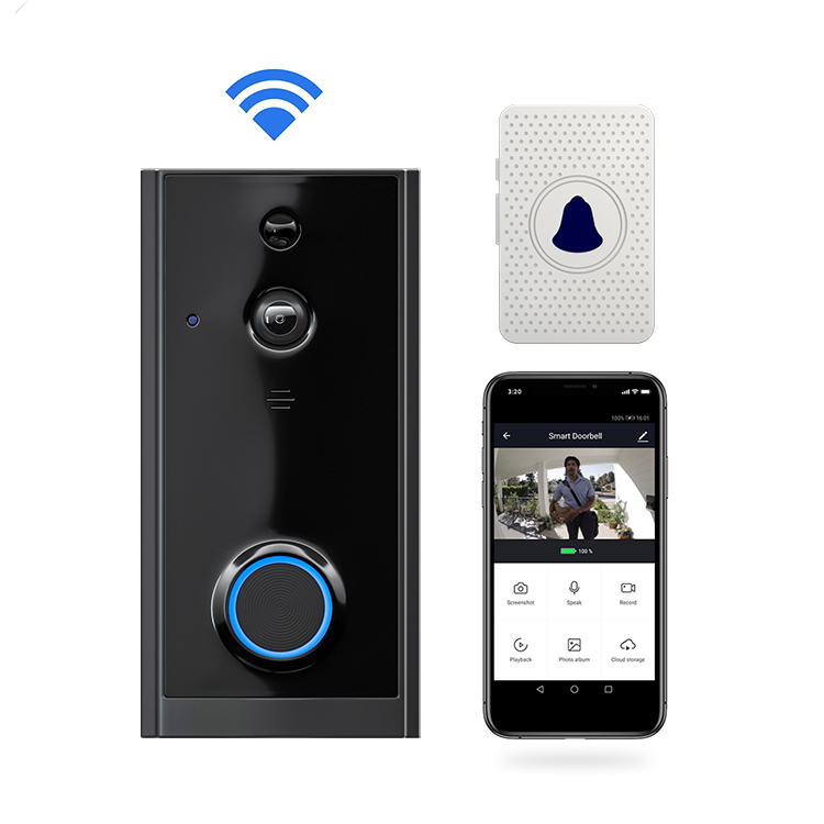 безопасности умный дверной звонок HD 1080P кольцо Wi-Fi включен видео беспроводной дверной звонок Wifi chime