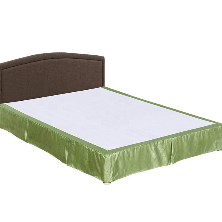 Luxury Fashion China Manufacture Textile Pleated Polyester Star Hotel Linen Double Elastic Bed Skirt Green