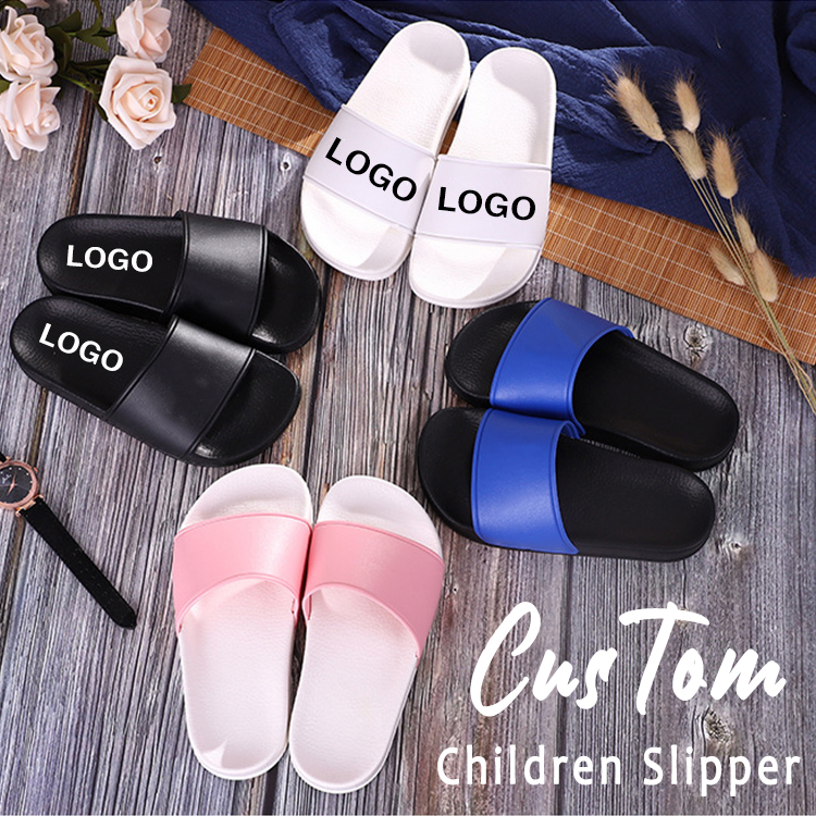 Wholesale Children Custom Logo Cartoon Pattern Print Kids Boys Girls Slides Sandals Slippers Unisex For Kids