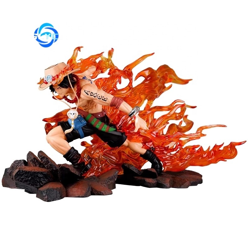 BadBoy Luminous Drifting Portgas D Ace Figure Moving Action Figure Anime Figure Toys PVC Model Anime Toys