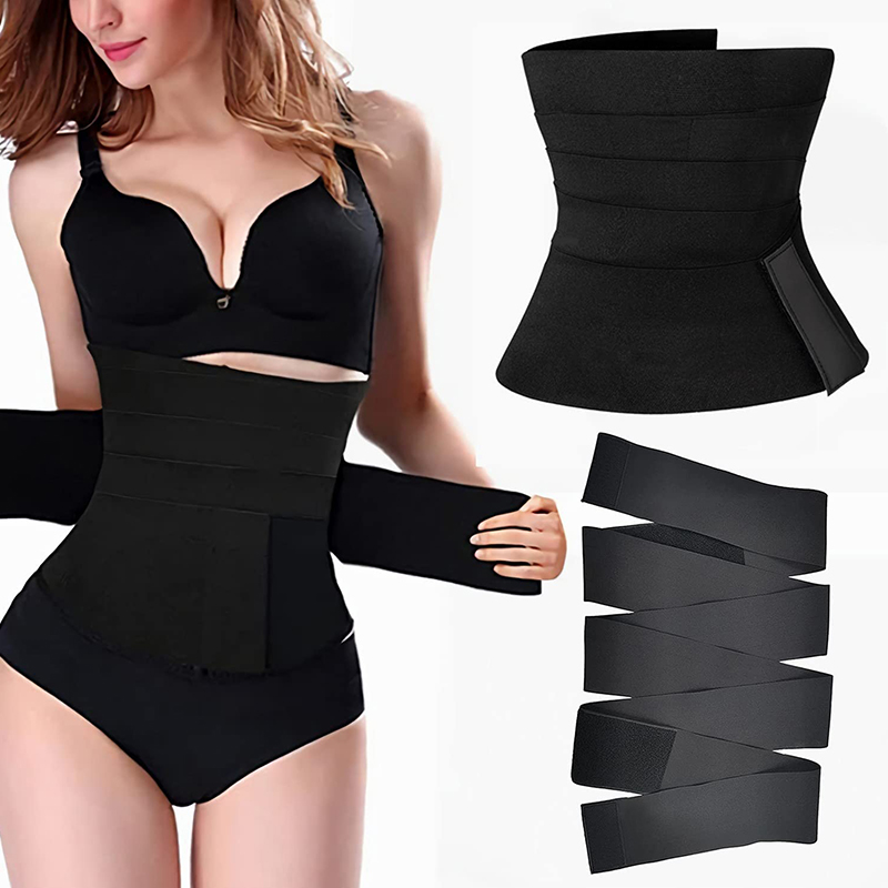 Custom Logo Unisex Workout Back Support Tummy Wrap Waist Trainer Belt Adjustable Compression Jogger Waist Trimmer