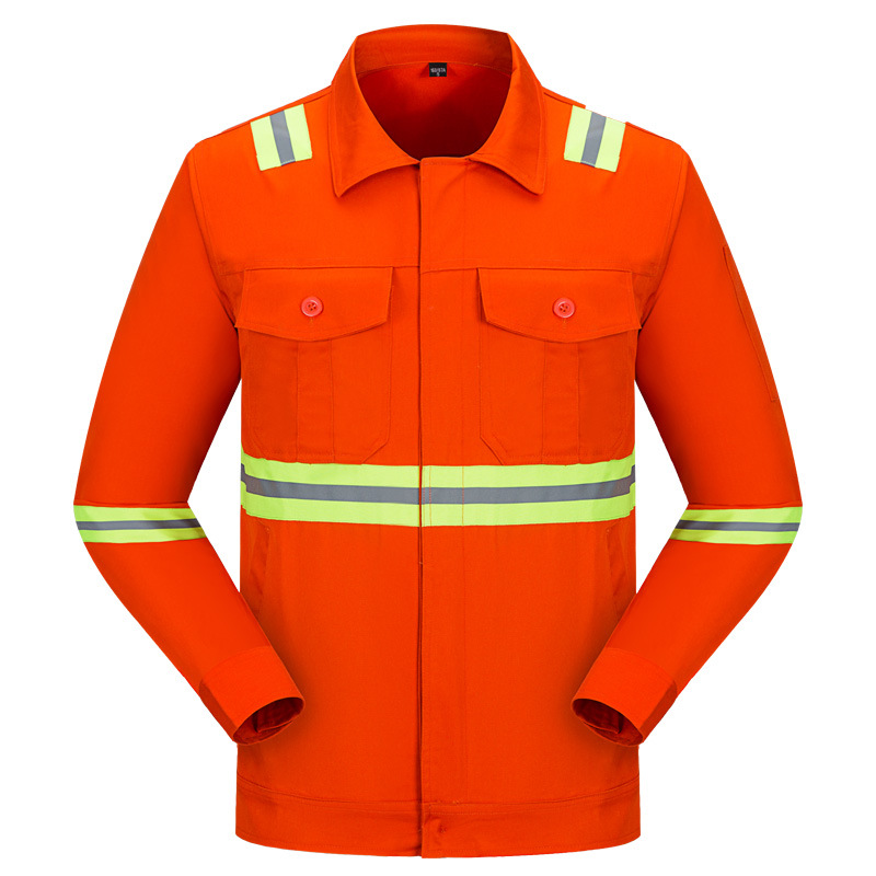 Men's Long Sleeve Reflective Strip Overalls Spring Autumn Labor Protection Clothing Road Rescue Construction Sanitation Uniform