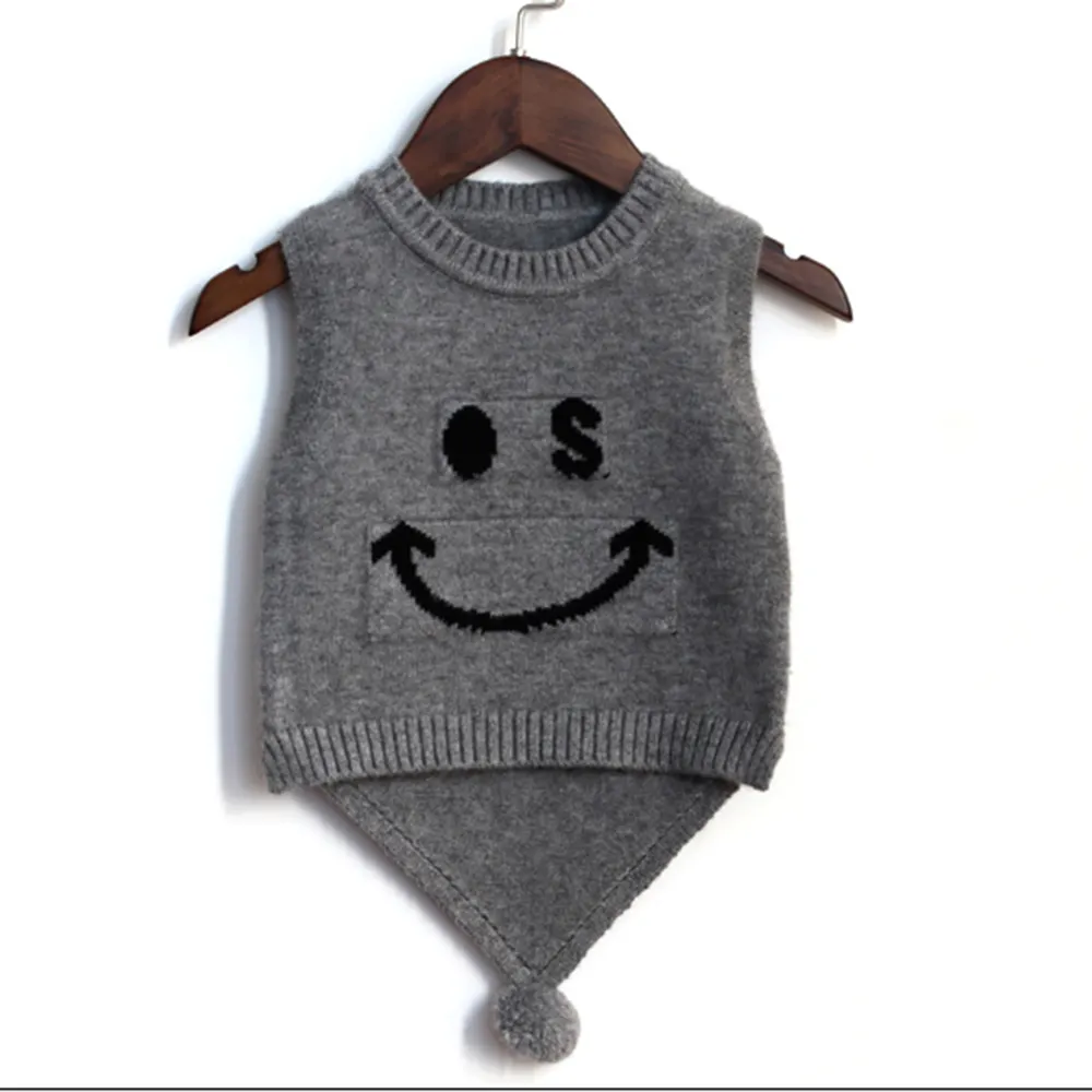 high quality cartoon pattern knit baby vest sweater outwear waistcoat