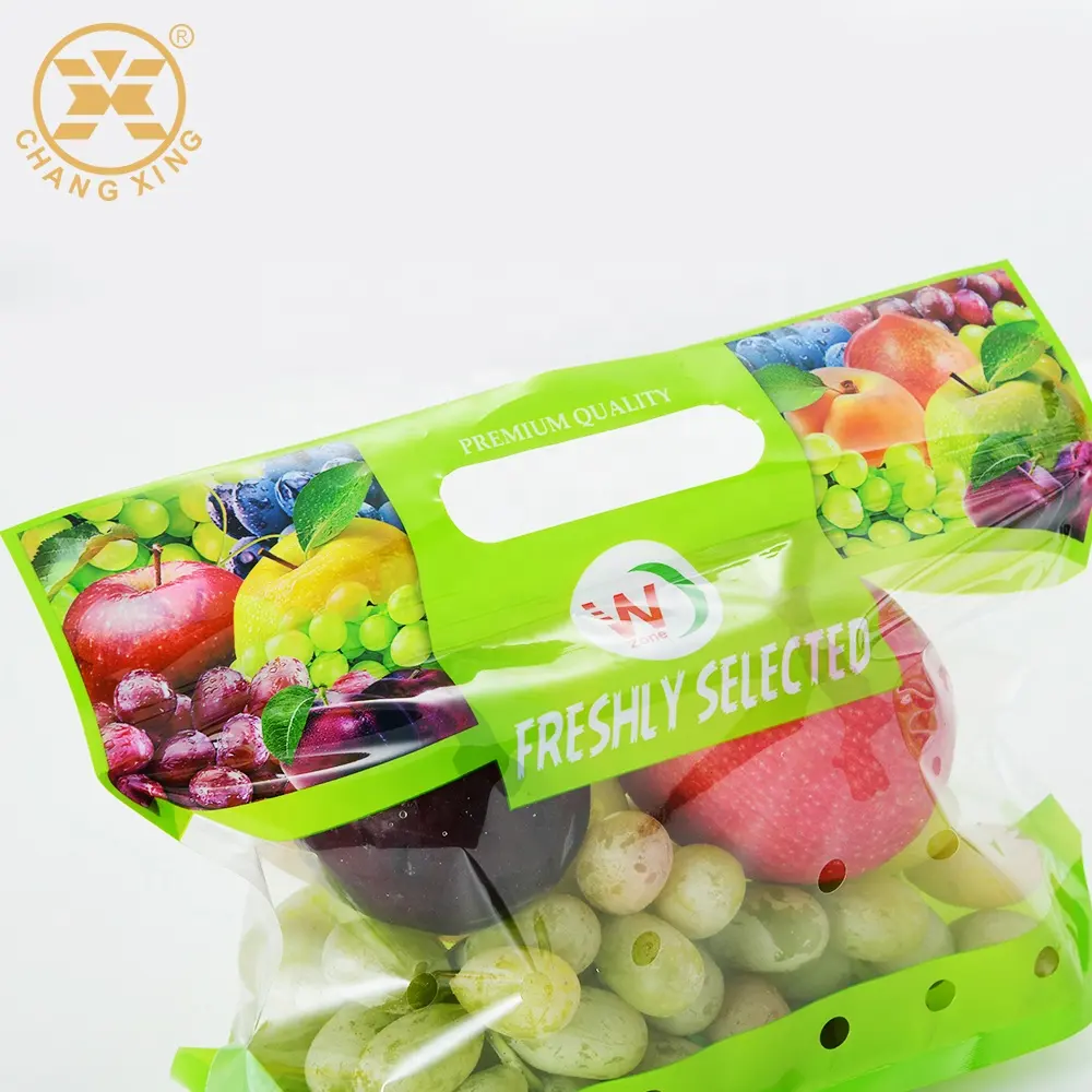 Free Sample Anti-fog Bopp Fresh Fruits Vegetables Packaging Pouch Composite Bag For Vegetable Transparent Fruit Packaging Bag