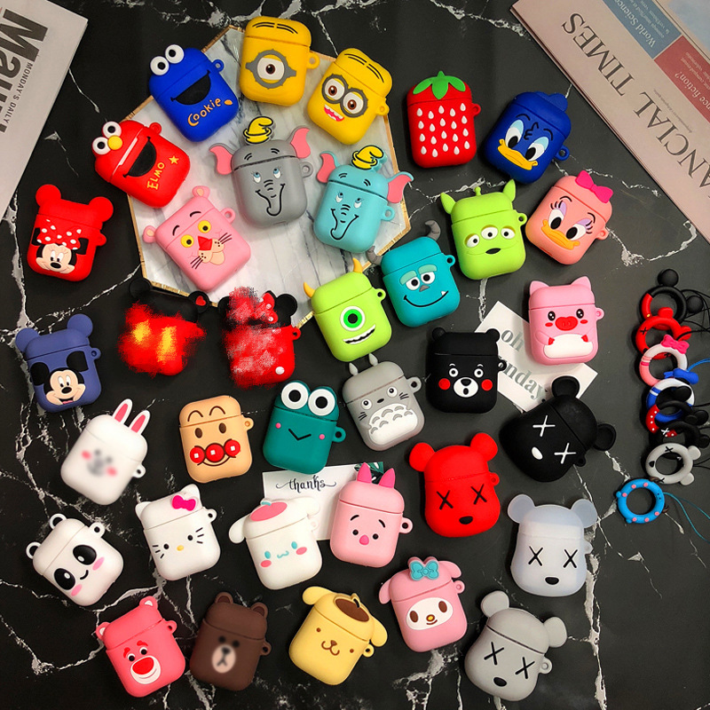 Можно смешивать оптом для AirPods чехол 3D модный дизайн багажника наушники Чехлы для Apple Airpod 1 2 защитный чехол Аксессуары